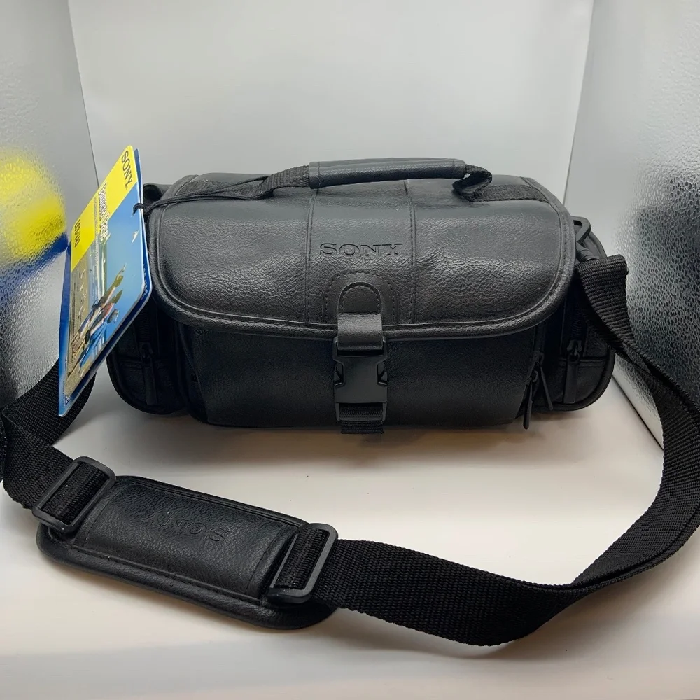 Sony HandyCam LCS-VA3 Leather Carrying Case Bag with Manuals and Extras